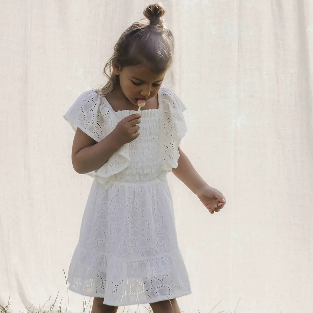 Jurk broderie (white)