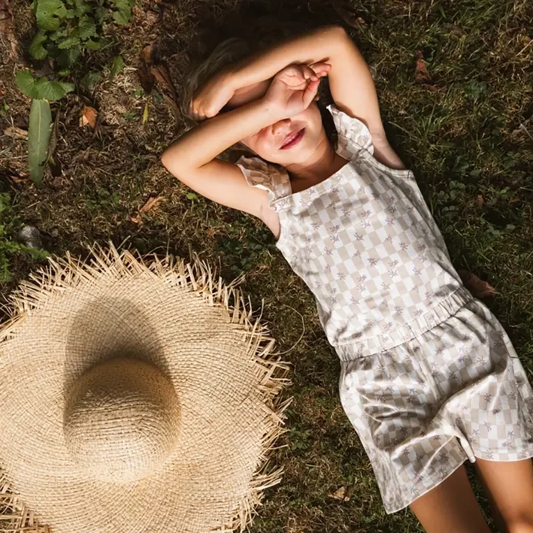 Jumpsuit Fauve (aop white check)