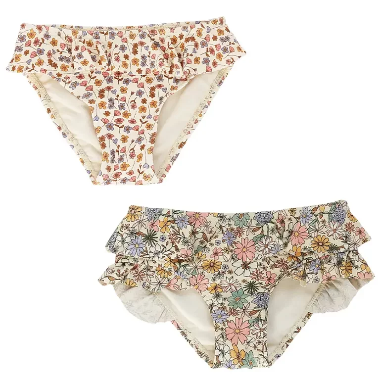 Twee zwembroekjes Flower Bud & Sparkly Fleurs (shortbread)