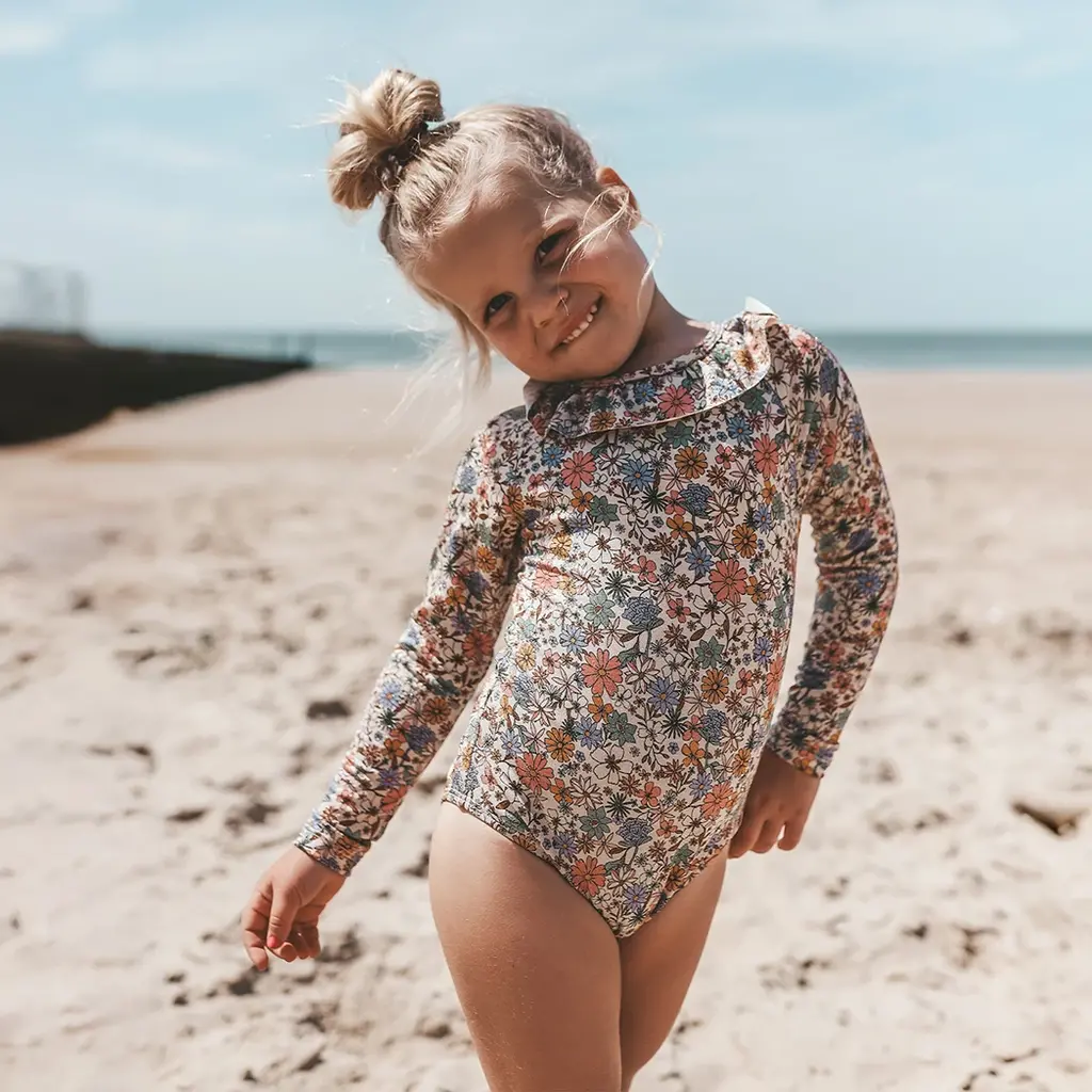 Badpak longsleeve Sparkly Fleurs (multicolor)