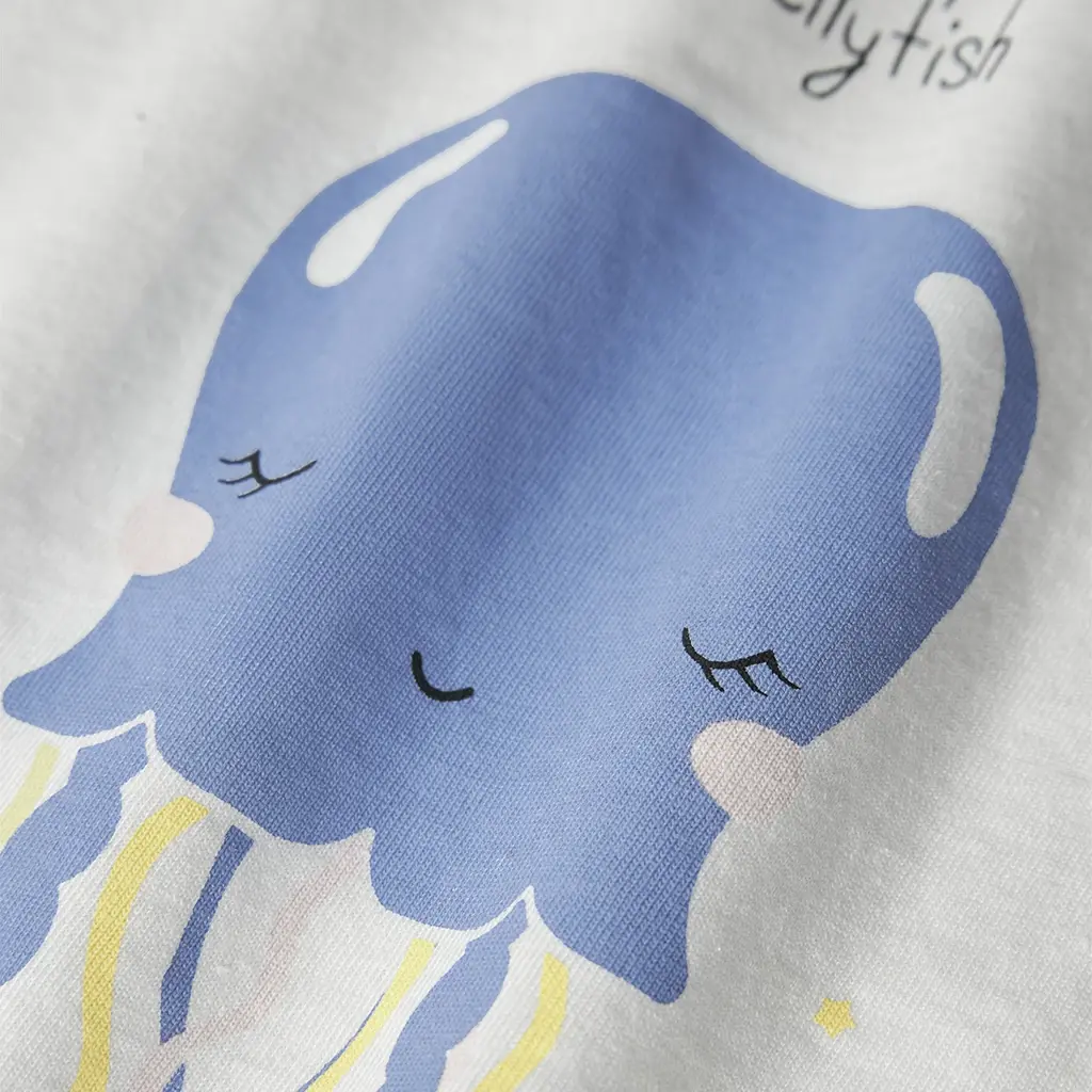 T-shirt Violet (bright white jellyfish)