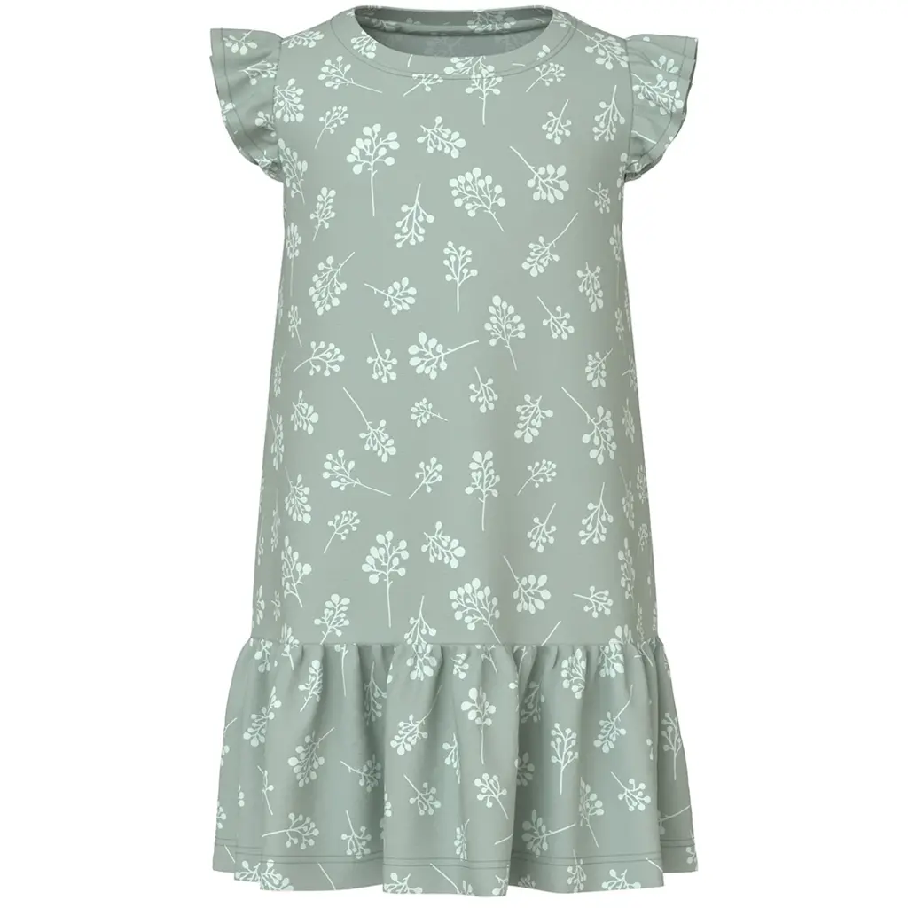 Zomer jurkje Vida (aqua gray branch)