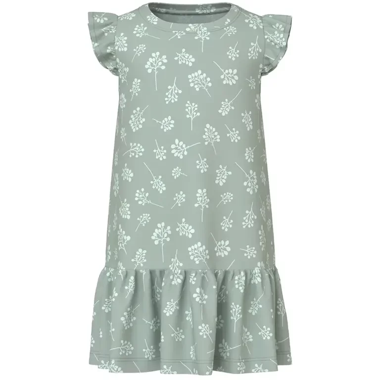 Zomer jurkje Vida (aqua gray branch)