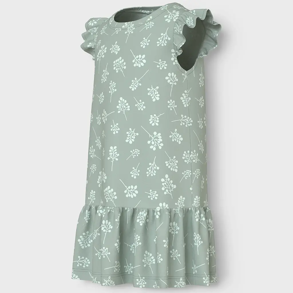 Zomer jurkje Vida (aqua gray branch)