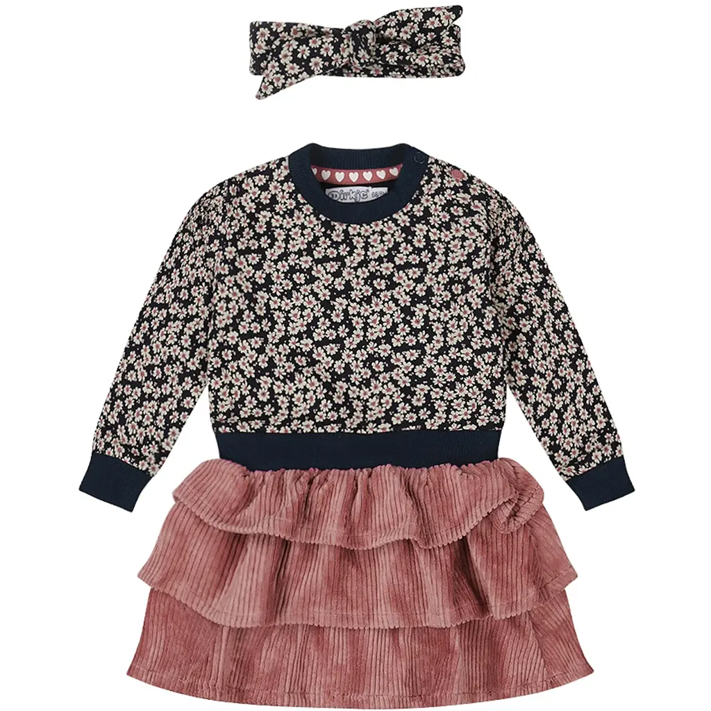 Jurk met haarbandje (navy)