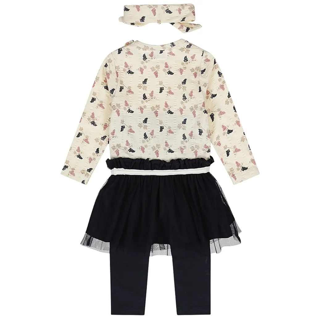 Jurk met legging en haarbandje (off white)