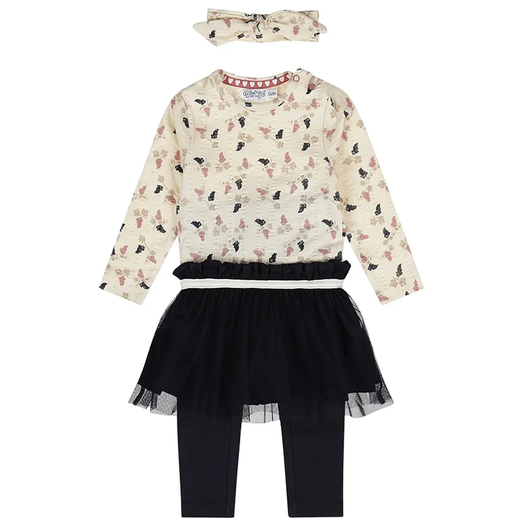 Jurk met legging en haarbandje (off white)