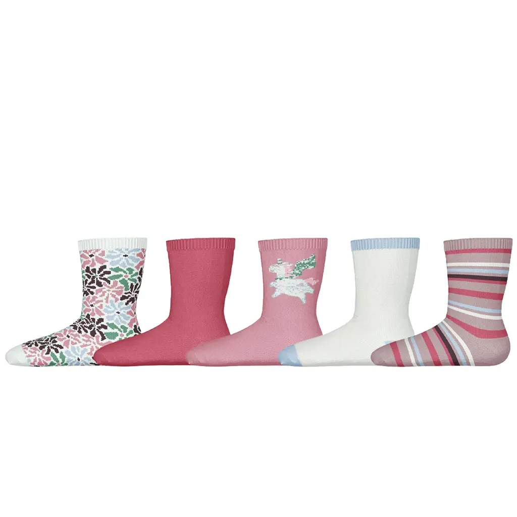 Vijf paar sokken Vinni (nright white floral)