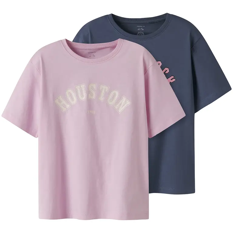 Twee t-shirts Kassandra (blue indigo piruette)