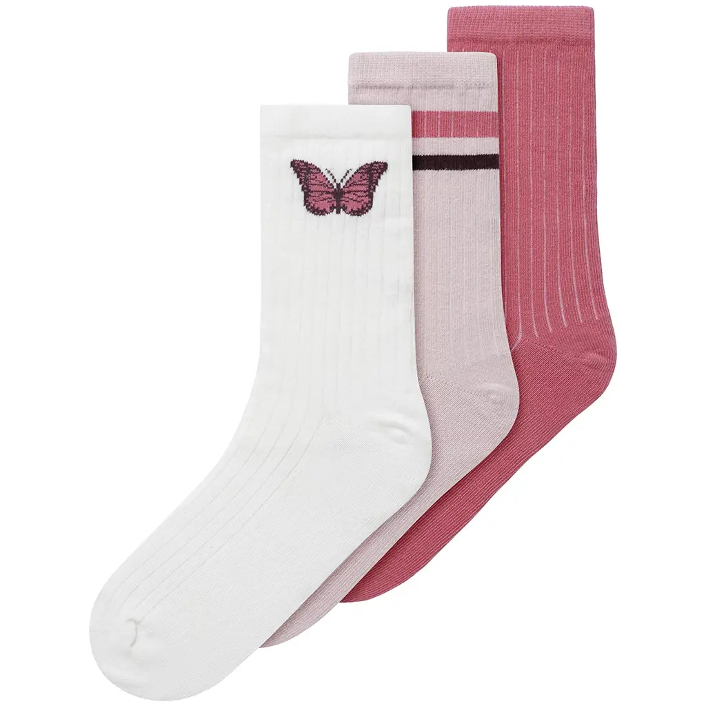 Drie paar sokken Luna (brigt white/rapture rose/burnished lilac)