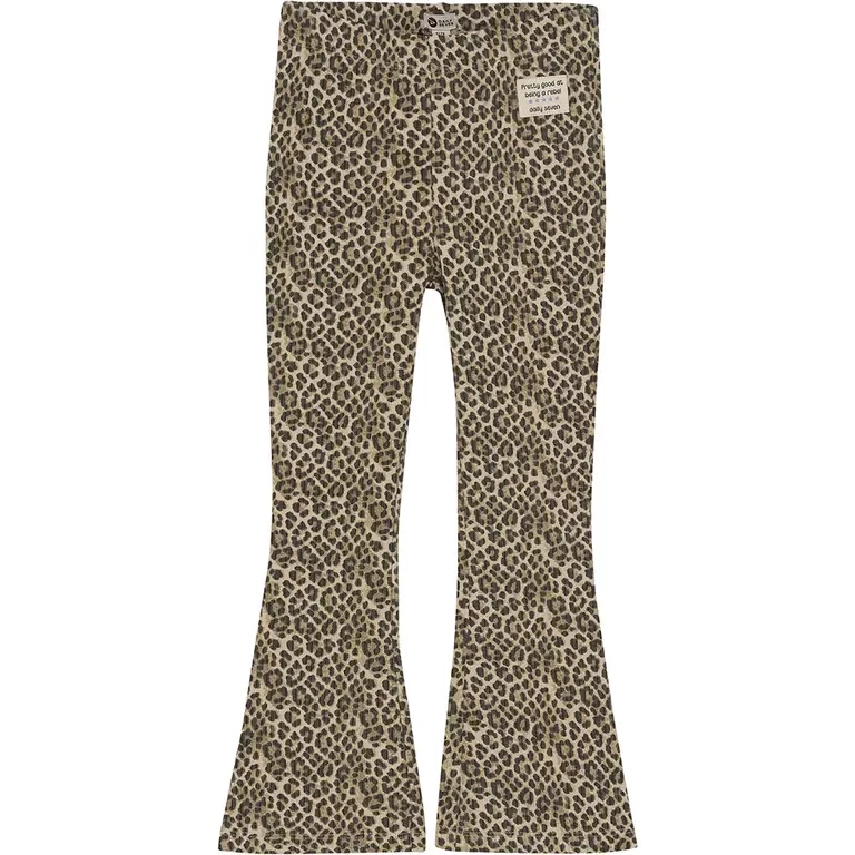 Broek flared animal (latte sand)