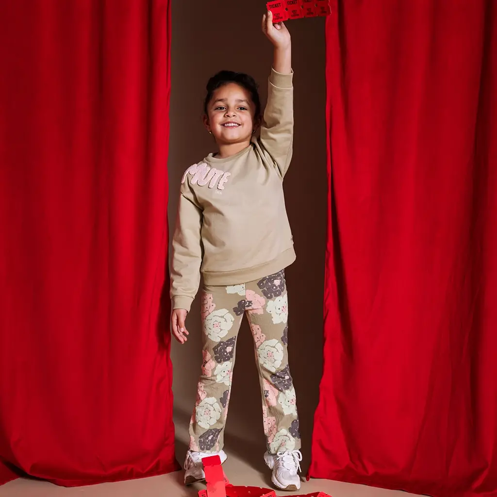 Broek Holt flared (aop green flower)