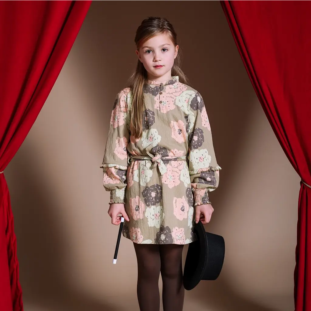 Jurk Hailey (aop green flower)