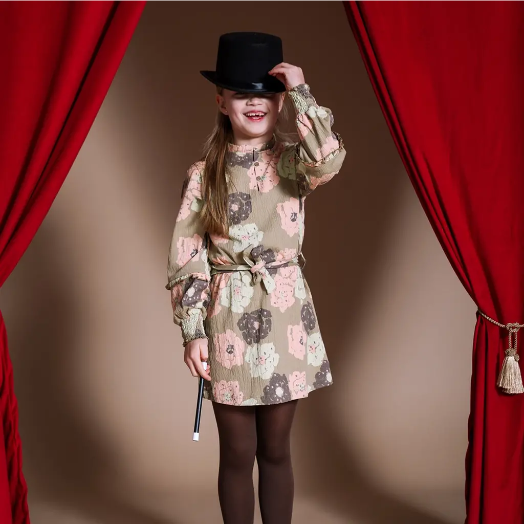 Jurk Hailey (aop green flower)