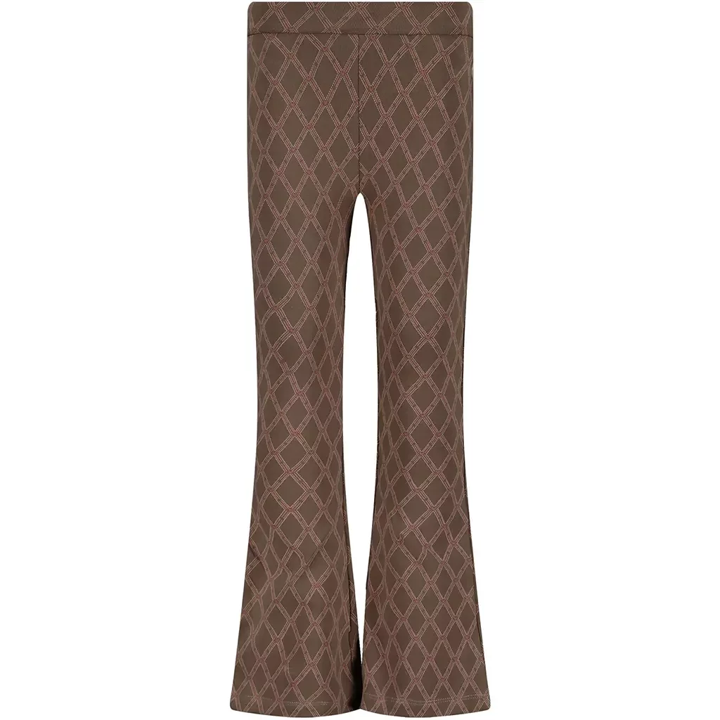 Broek flared Vita (aop taupe lines)
