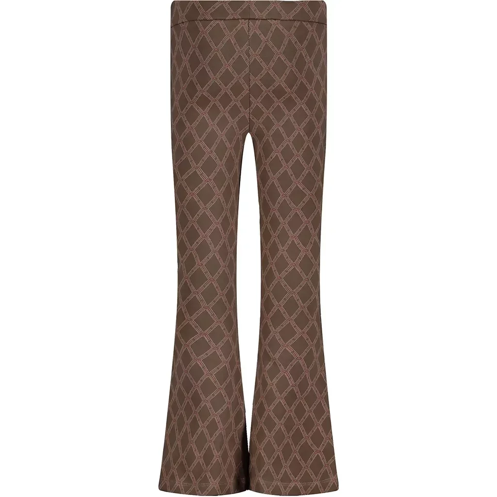 Broek flared Vita (aop taupe lines)