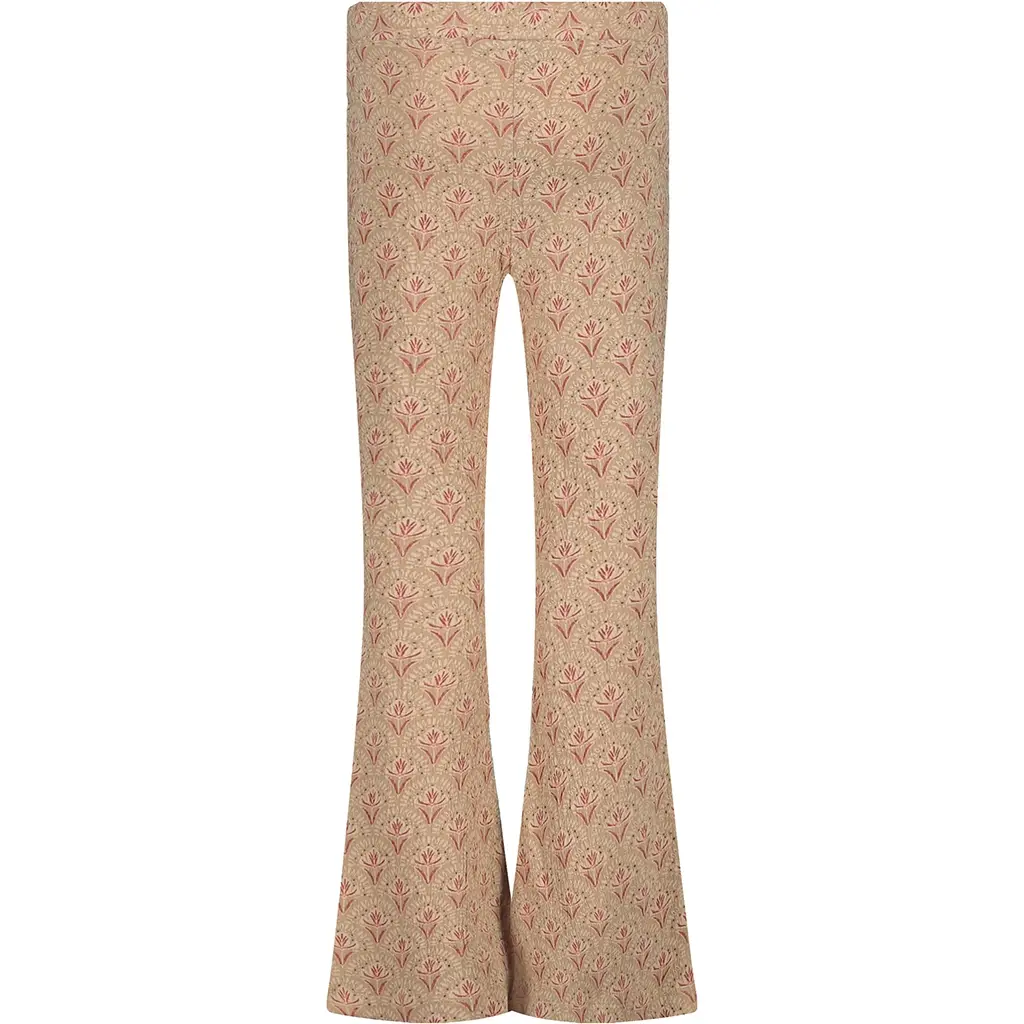 Broek flared Truus (aop red flower)