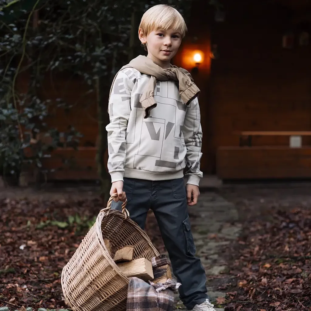 Trui Tate (aop taupe graphic)