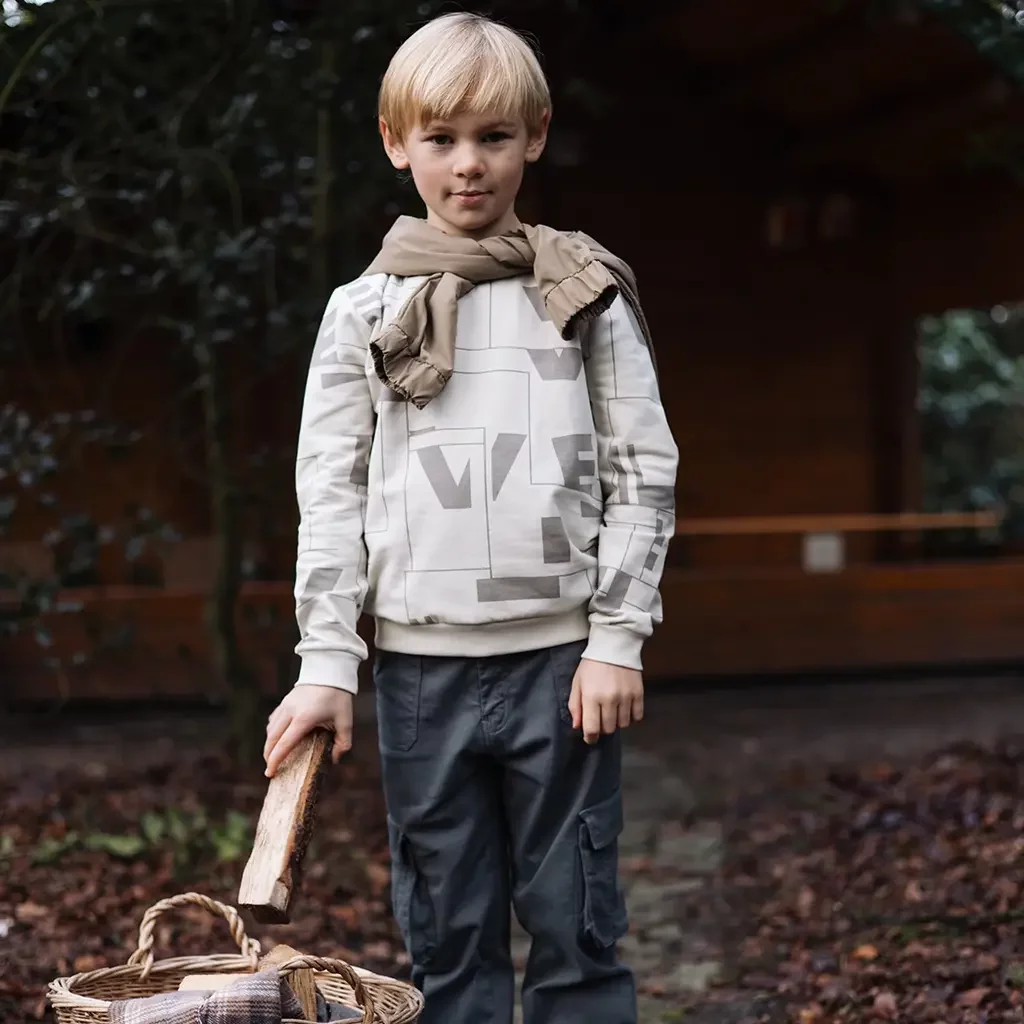 Trui Tate (aop taupe graphic)