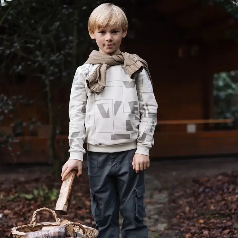 Trui Tate (aop taupe graphic)