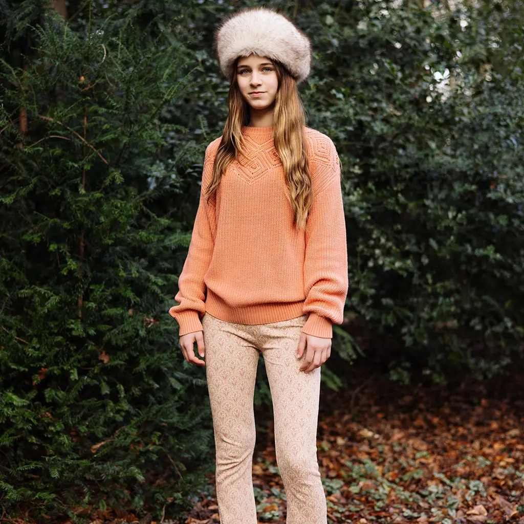 Broek flared Truus (aop red flower)