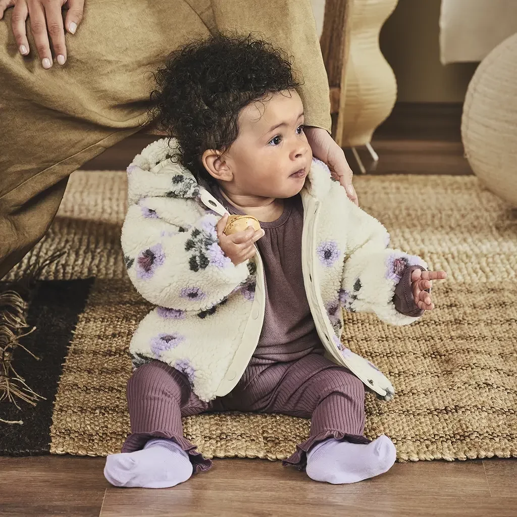 Jasje teddy bloemen Nayla (vanilla cream)