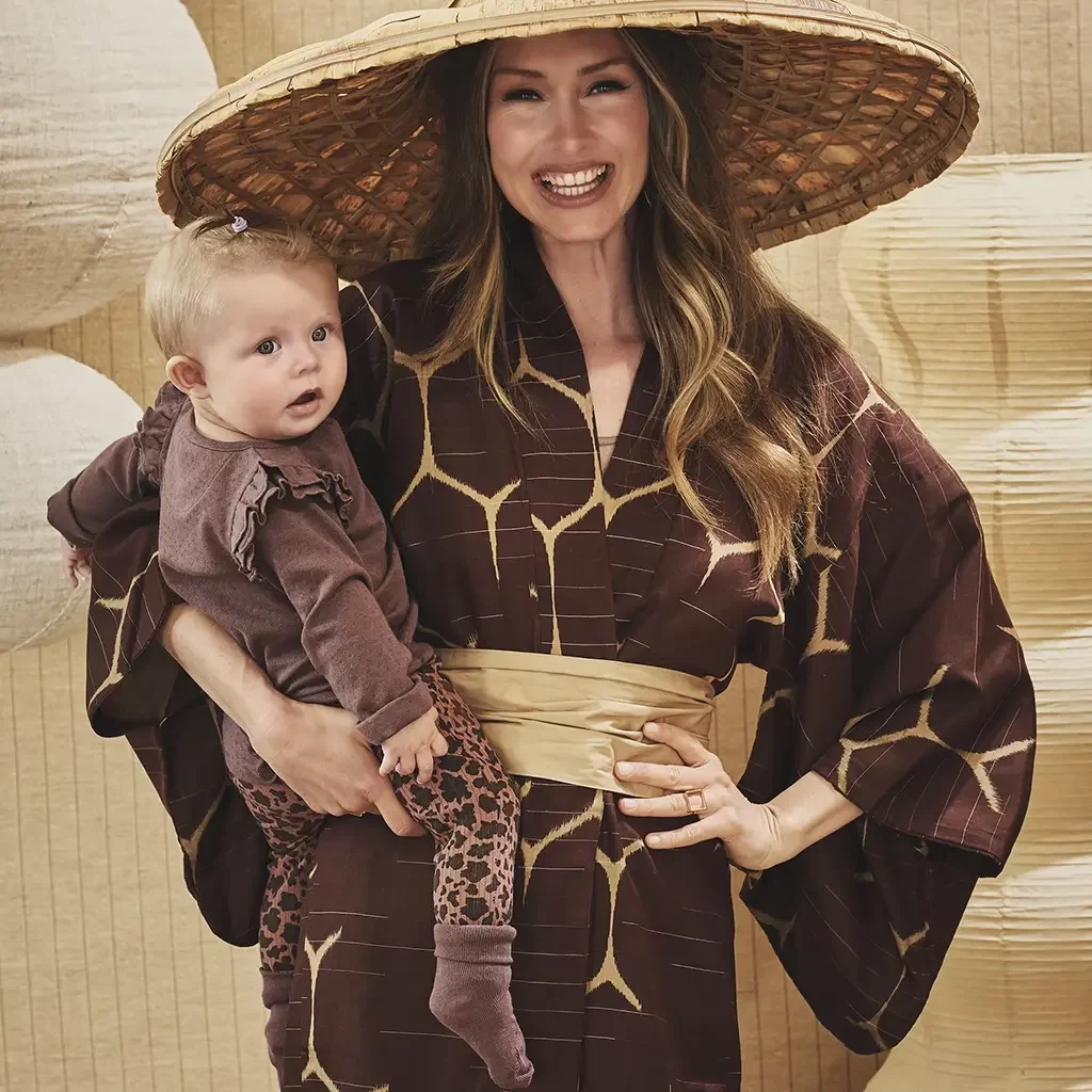 Broekje rib panter Joan (amber brown)