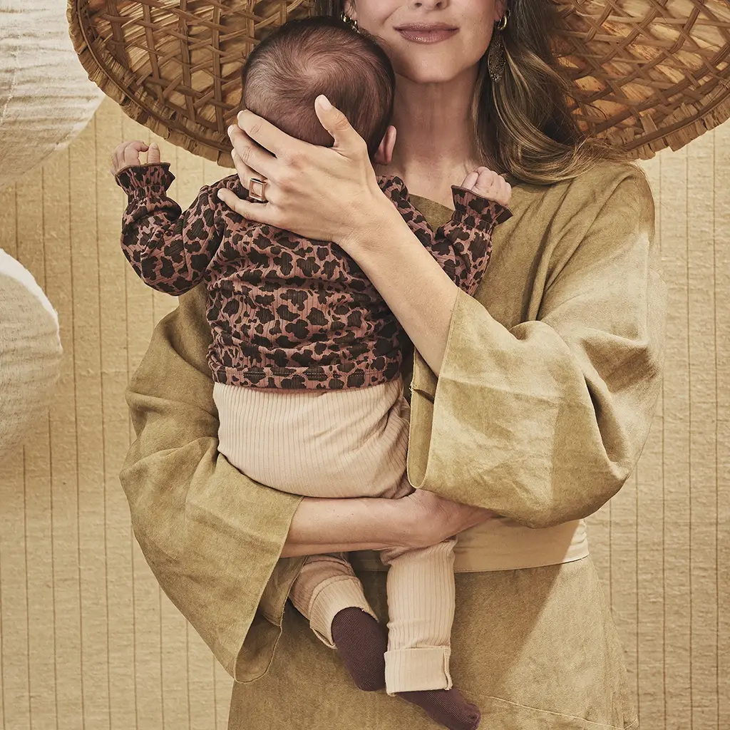 Longsleeve rib panter Perla (amber brown)