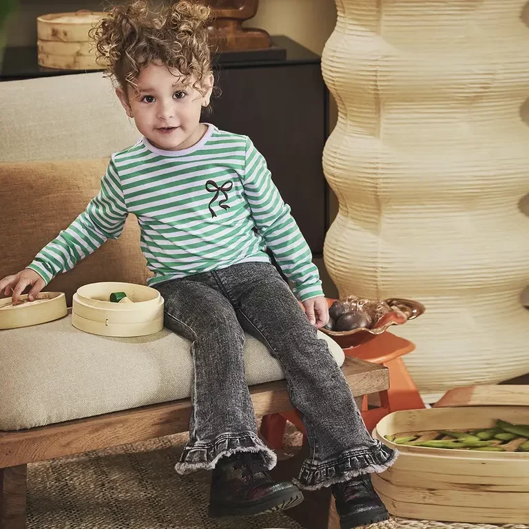 Longsleeve streep Nouraine (morning violet/jelly bean)