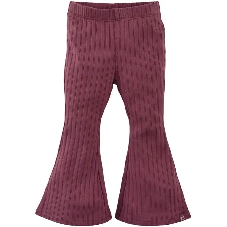 Broek FLARED rib Jolieke (spicy mauve)