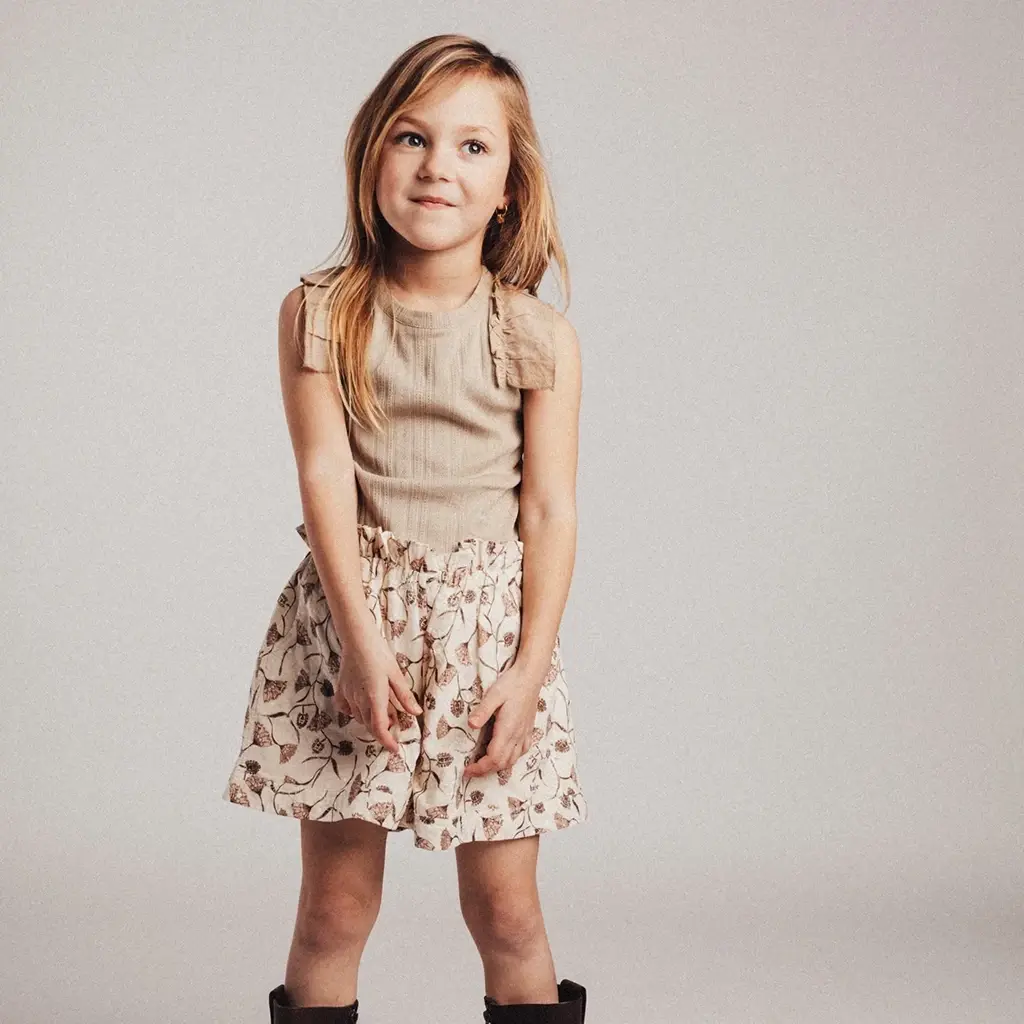 Korte broek Rosa (creme oat aop)