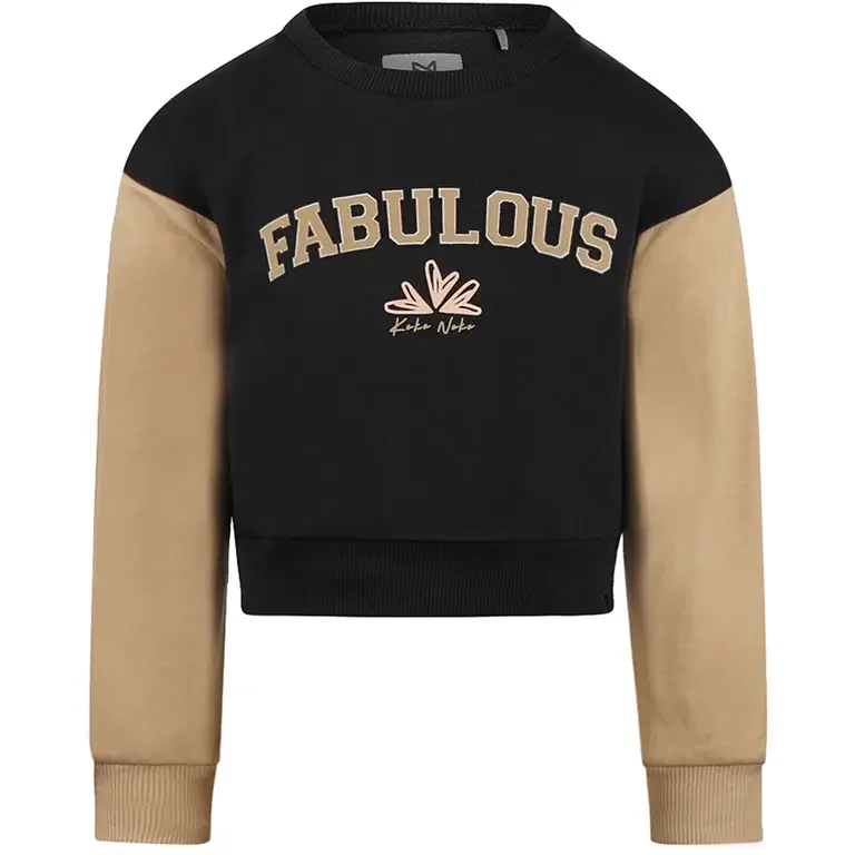 Trui cropped loose fit (faded black)