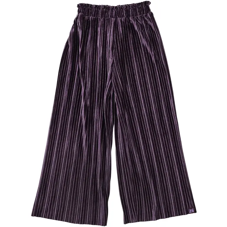 Broek WIDE FIT velvet plisse Maral (wineberry)