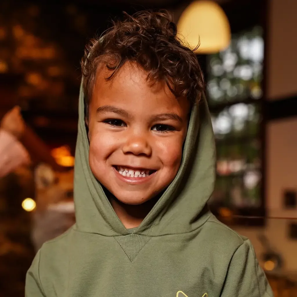 Trui hoodie Backprint (green)