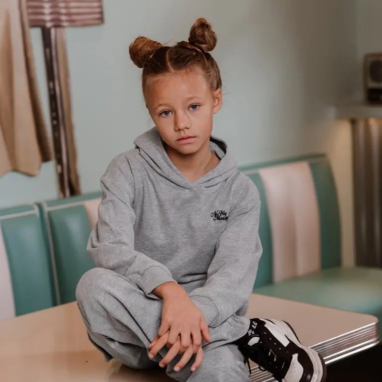 F Trui hoodie (mid grey)