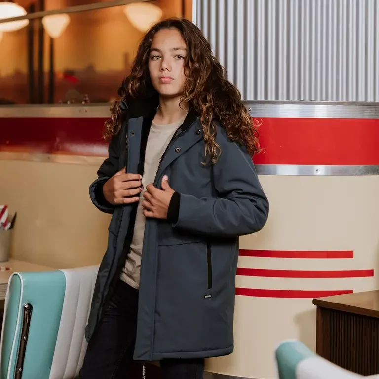 B Winterjas parka (mid blue)