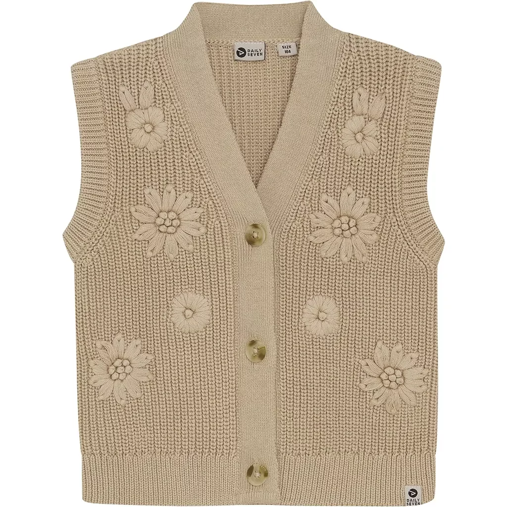 Gebreide gilet (sand)