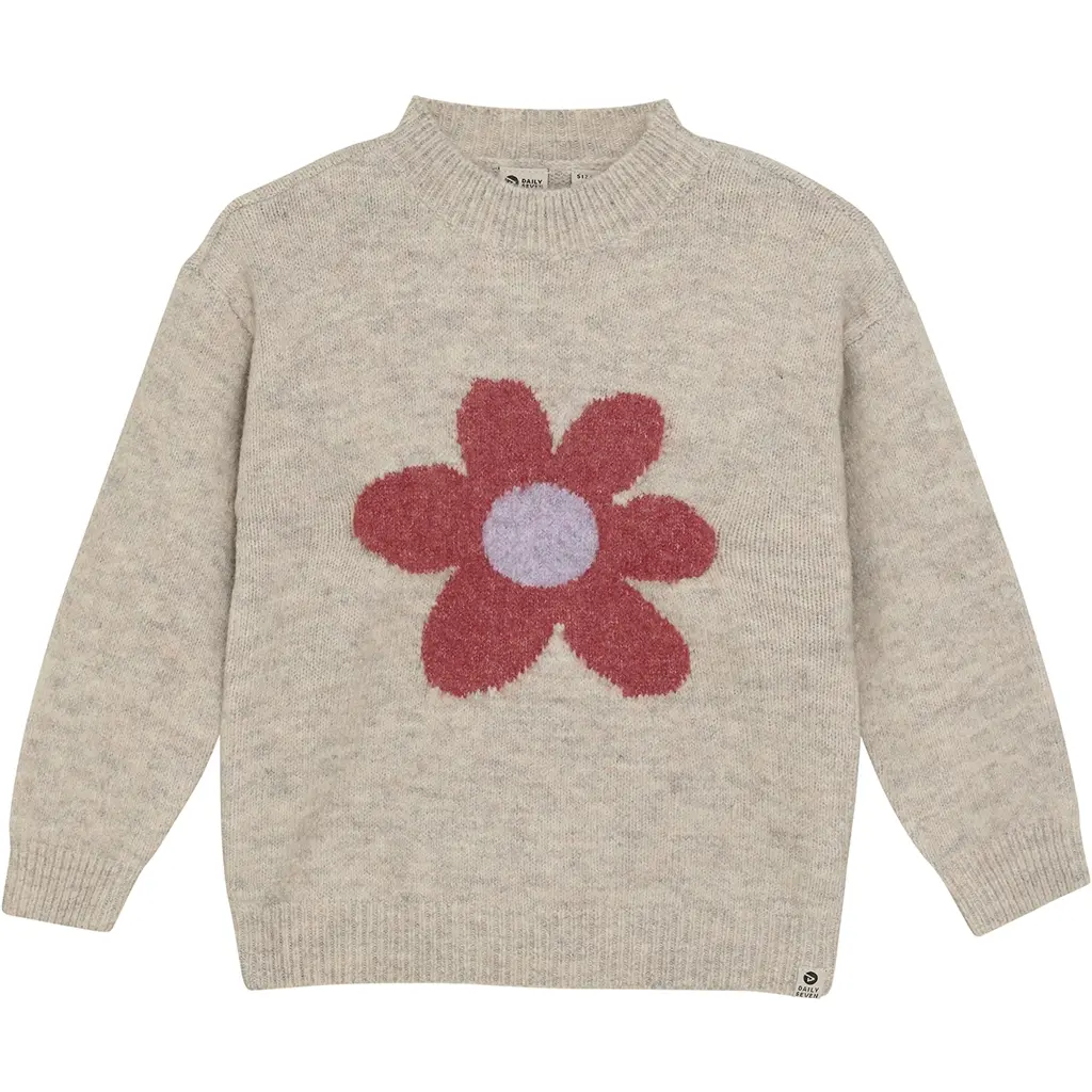 Gebreide trui flower (pale mauve)