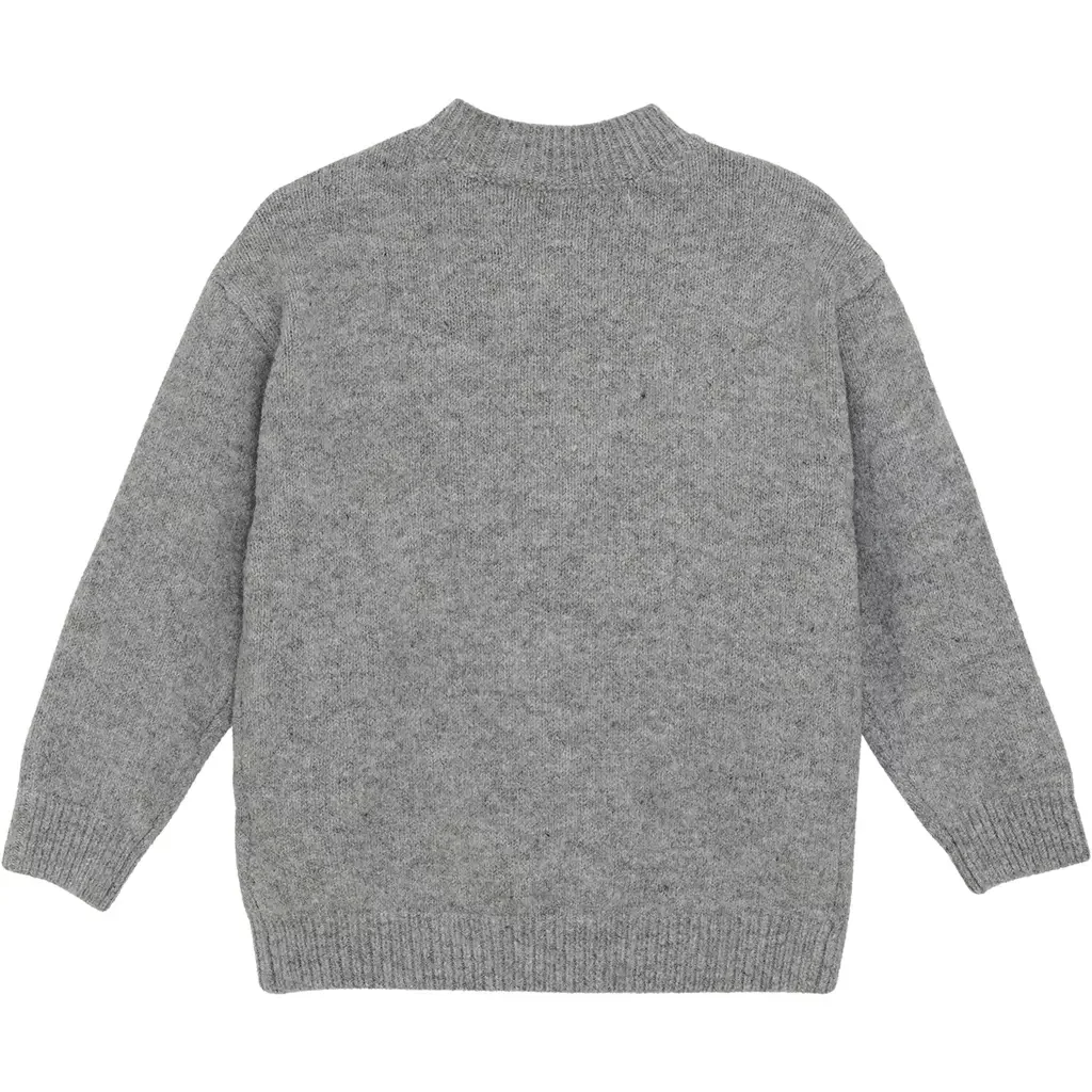 Gebreide trui heart (medium grey melange)