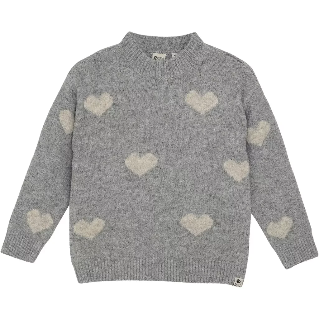 Gebreide trui heart (medium grey melange)