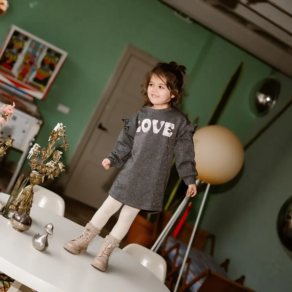 Jurk trui glitter sweat (phantom)