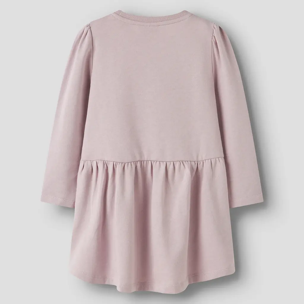 Jurk sweat burshed Vima (burnished lilac heart embroidery)