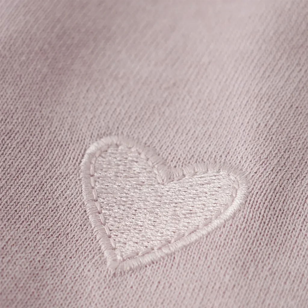 Jurk sweat burshed Vima (burnished lilac heart embroidery)