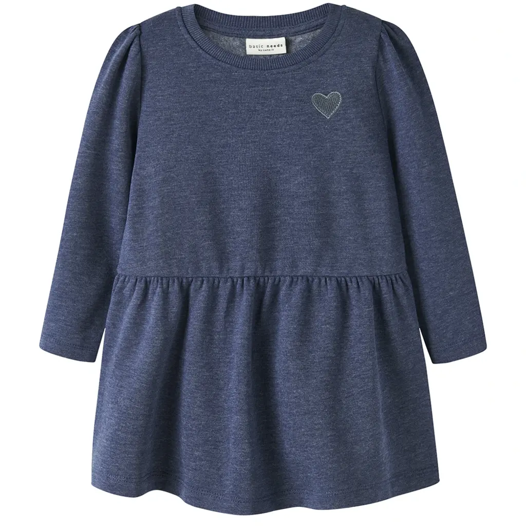Jurk sweat burshed Vima (bluepint heart embroidery)