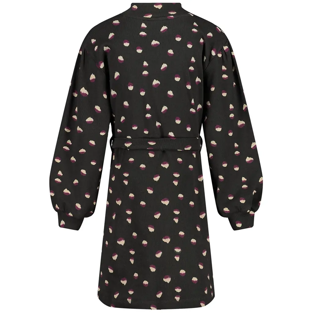 Jurk Zahra (aop black animal)