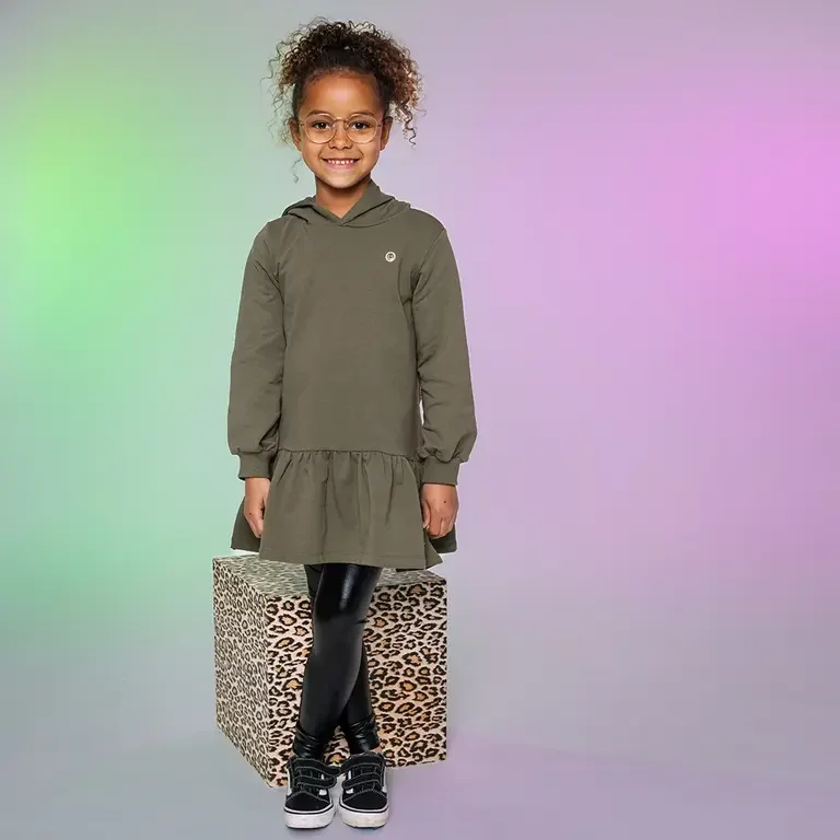 Jurk hoodie Zaina (army green)