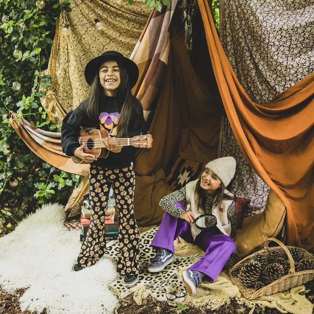 Broek flared velvet (soft winterflower)