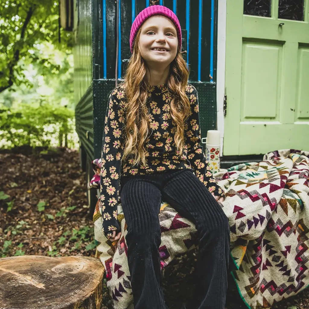 Broek flared velvet (graphite)