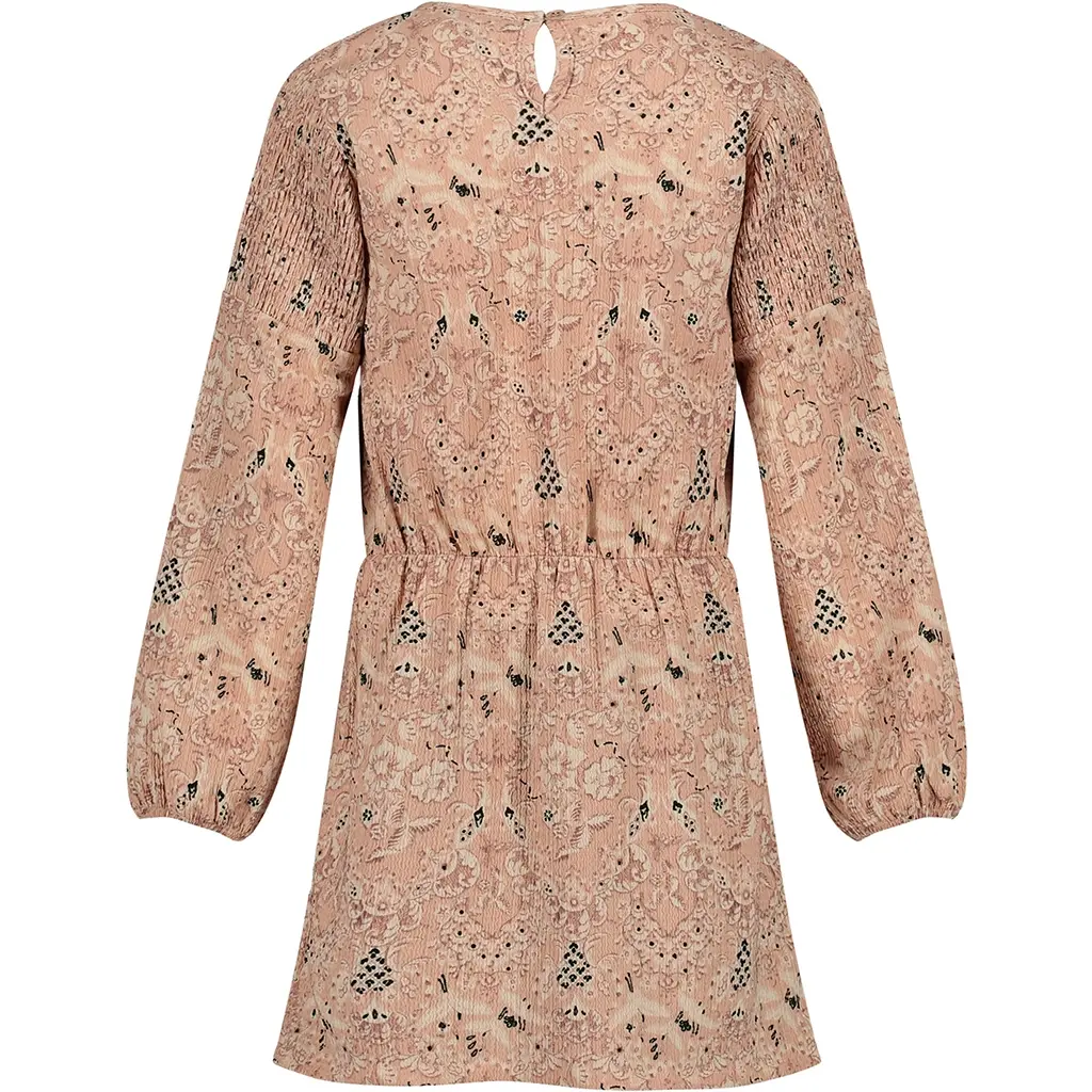 Jurk Vachel (aop pink leaves)