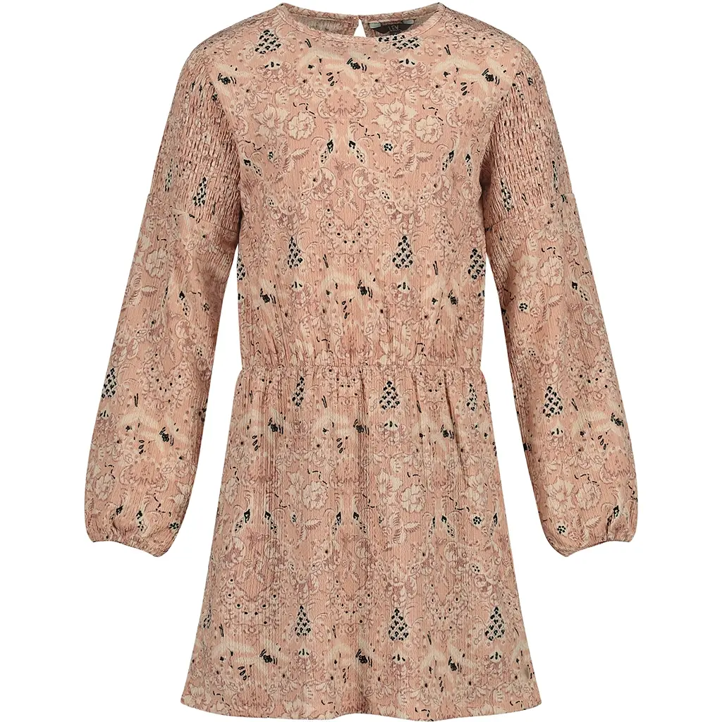 Jurk Vachel (aop pink leaves)